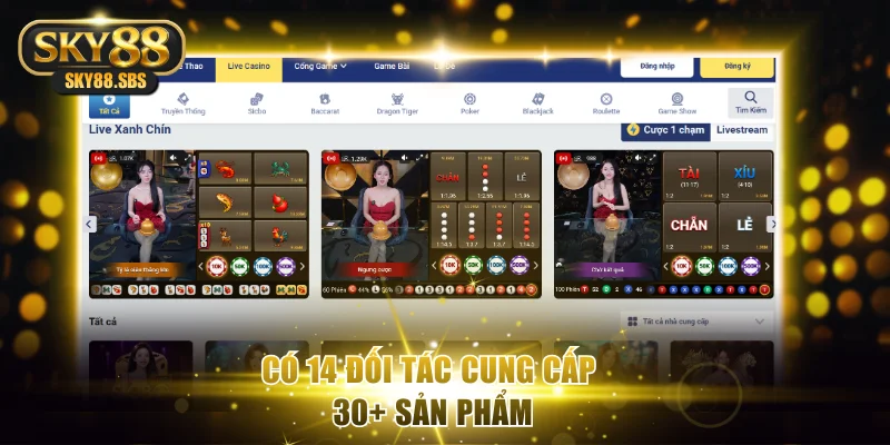 Có 14 đối tác cung cấp 30+ sản phẩm